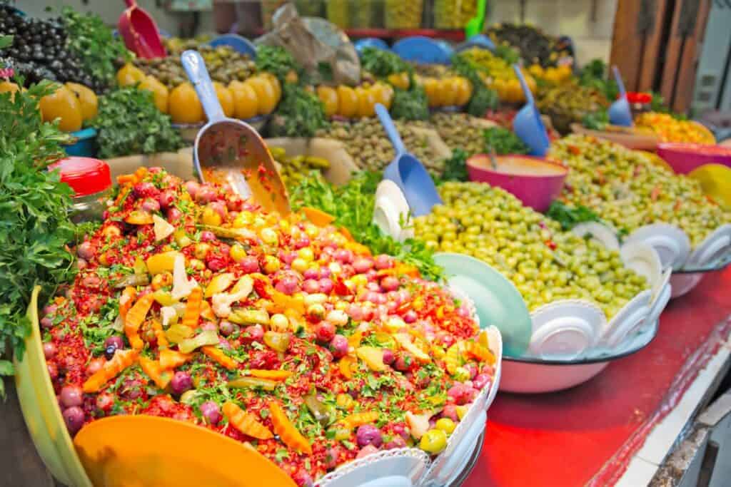 Street Food vegetariana em Marrocos