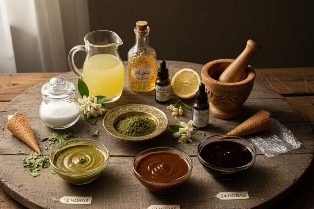 Henna Marroquina: História, Significado, Ideias, Cuidados e Workshops Autênticos no Marrocos O Processo Tradicional da Henna Marroquina